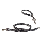 Längenverstellbarer Gurt Schulterriemen und kurzer Henkel Riemen Loop Schlüsselanhäger schwarz-weiß Pythonoptik Goldmetal
