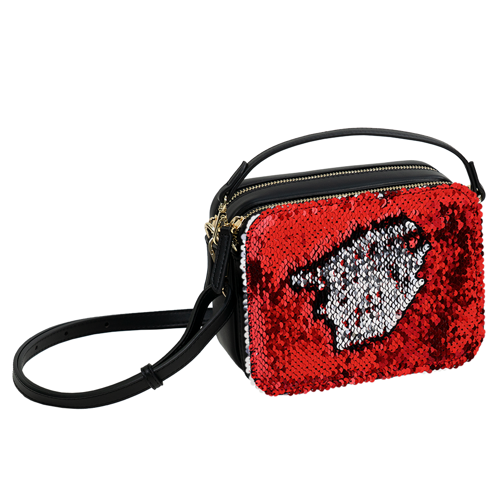 KATY MERCURY TaschenSet mit StyleCOVER Bag#1 Pouch Set Sequins Red Silver bicolor