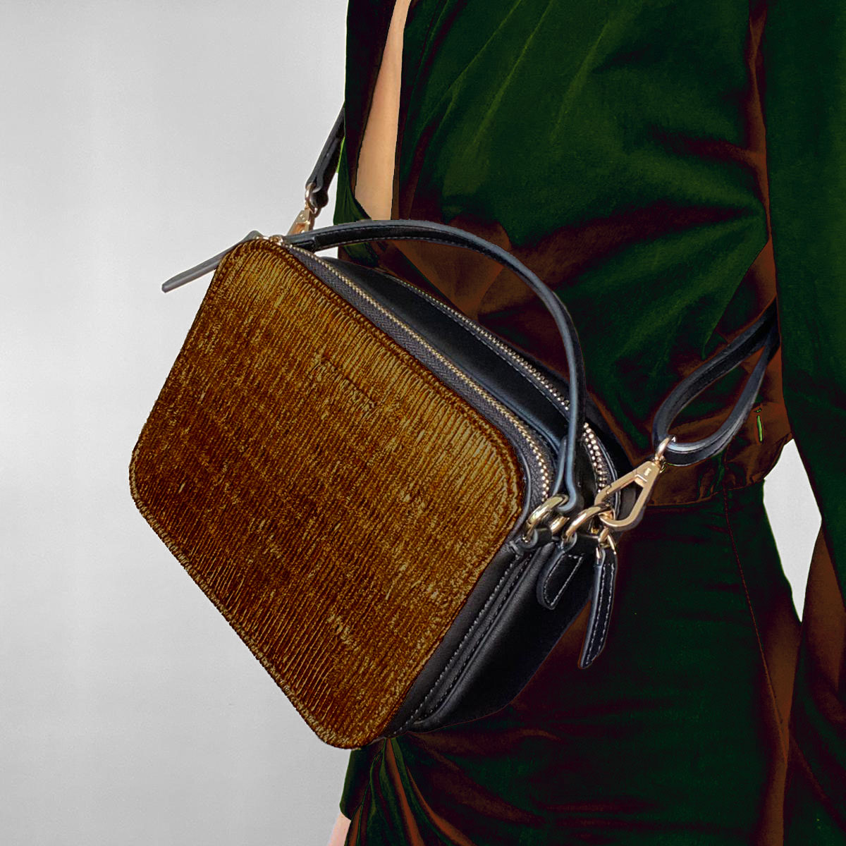 CANDY_styleCover Katy Mercury 2in1 bag set TaschenSet with Pouch_black_ metallic Wechselklappe bronze