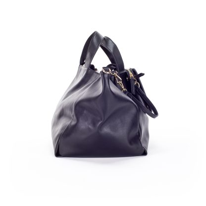 Seite Schwarzer Shopper Taschenset mit Wechselklappe StyleCOVER vegan Nappa schwarz und pouch