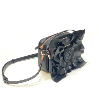 Schwarze Lederrose gefaltetes Blumen StyleCOVER Katy Mercury Bag#1 Pouch Set Bloom Bang Collection