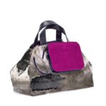 Katy Mercury wandelbarer Wende-Shopper Schwarz Black und Bronze Pailletten mit kleiner Aufsatz-Tasche und Metallic StyleCOVER Wechselklappe Pink