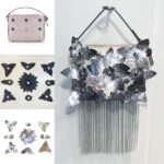 Silver Flower Charms on Pouch