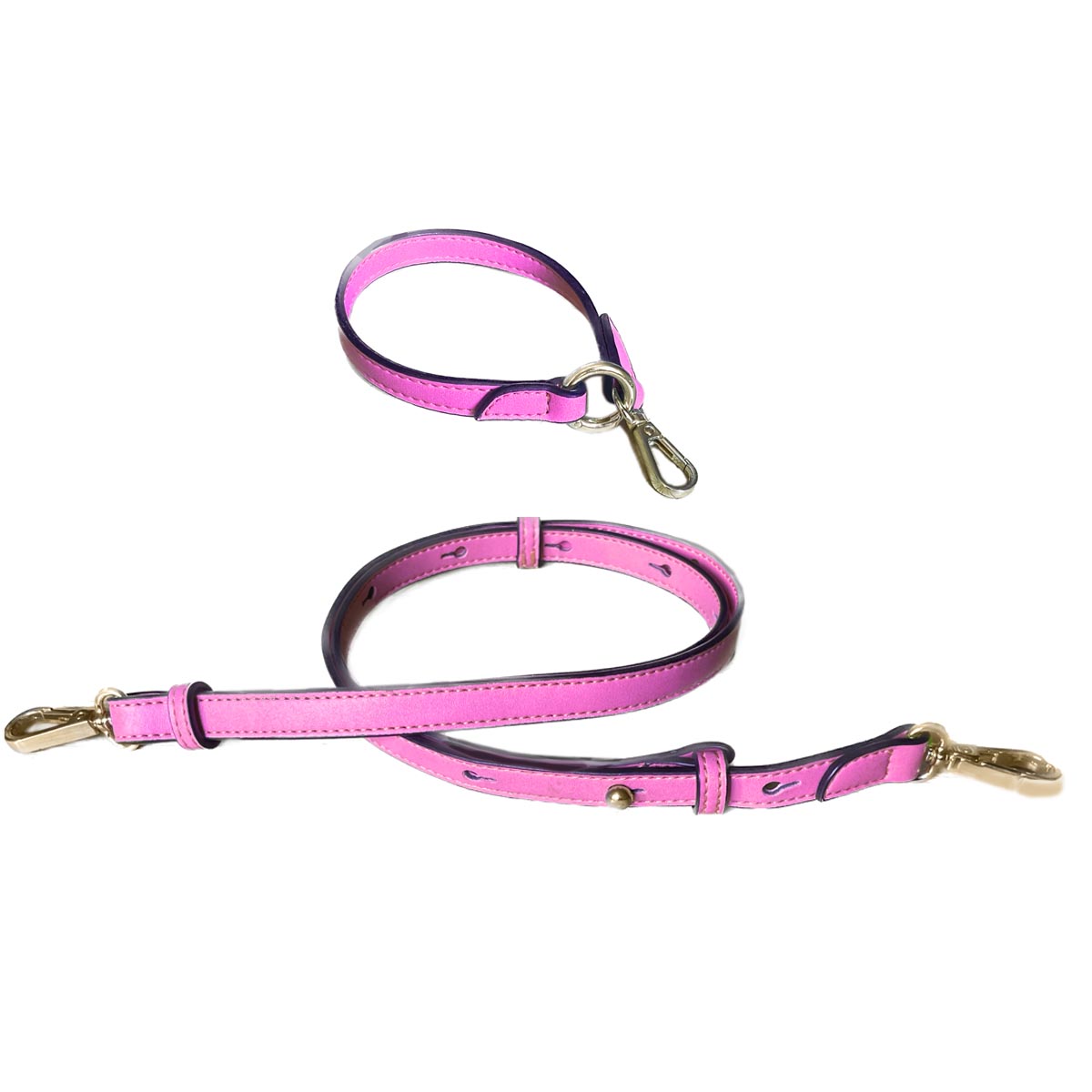 Schultergurt längenverstellbarer Riemen Pinker Riemen Loop-Keyring Schlüsselanhänger Pink mit Gold Metal Karabiner