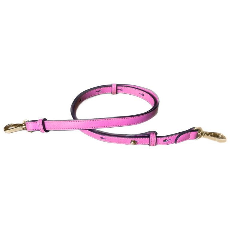 Schultergurt längenverstellbarer Riemen Pink und goldene Karabiner