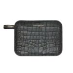 Schwarz Black Croco-Optik StyleCover LederPrägung in Krokodilhaut Design für KATY MERCURY Bags wandelbare Taschen handmade in Germany