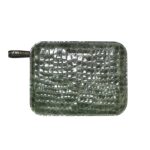 Croco-Optik StyleCover wandelbare Taschen Grün Lackleder Prägung in Krokodil Muster Green Patent Crackle leather für KATY MERCURY Bags handmade in Germany