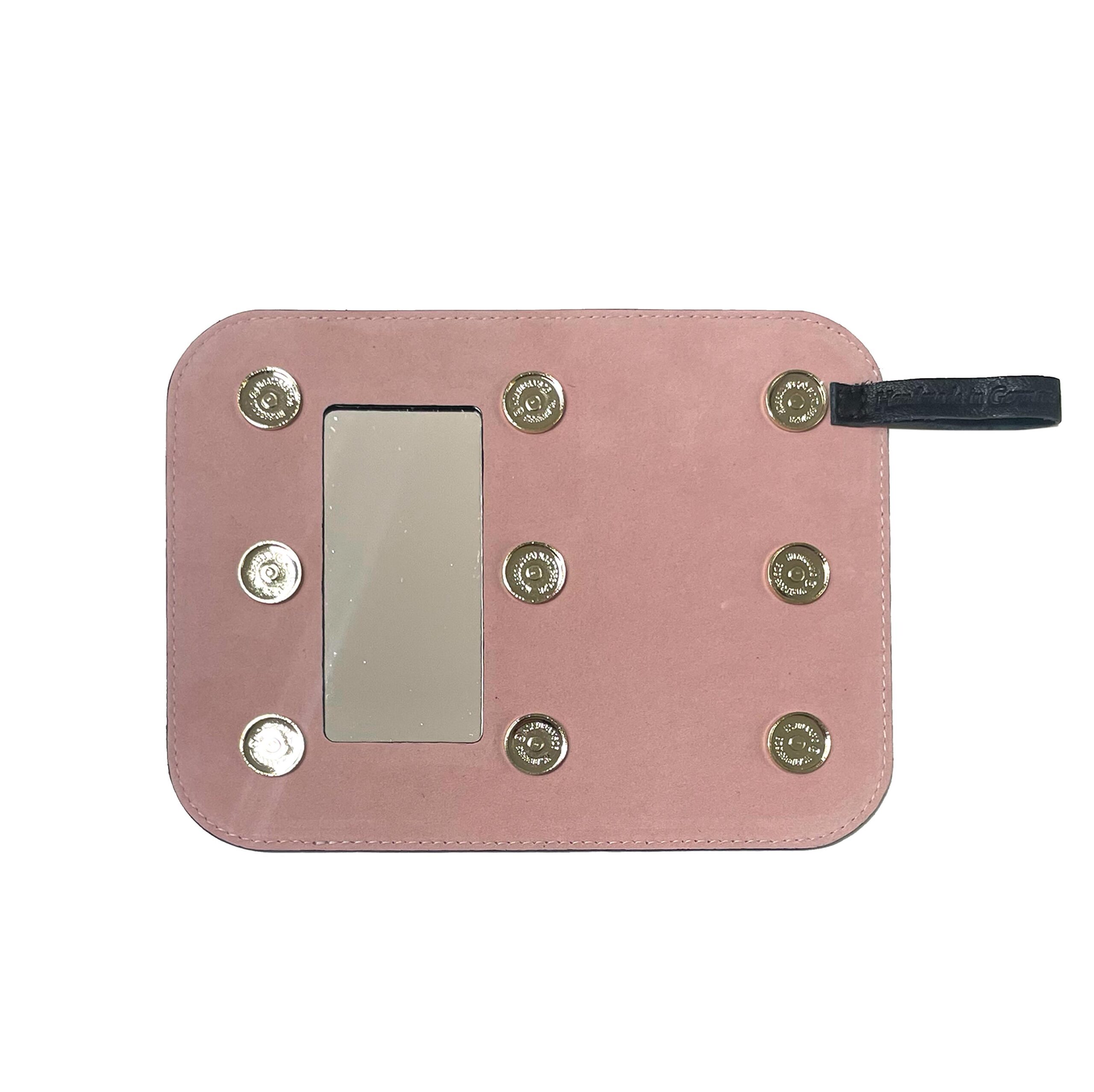 RÜCKSEITE mit Spiegel Make-up Mirror of Python Optik StyleCover Pastell Rose Wechselklappe für Handtaschen von KATY MERCURY