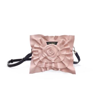 BAG1 mit Barbie's Rosa Lederblume StyleCover handgefaltete Lederrose Wechselklappe für KatyMercury Wandelbare Taschen