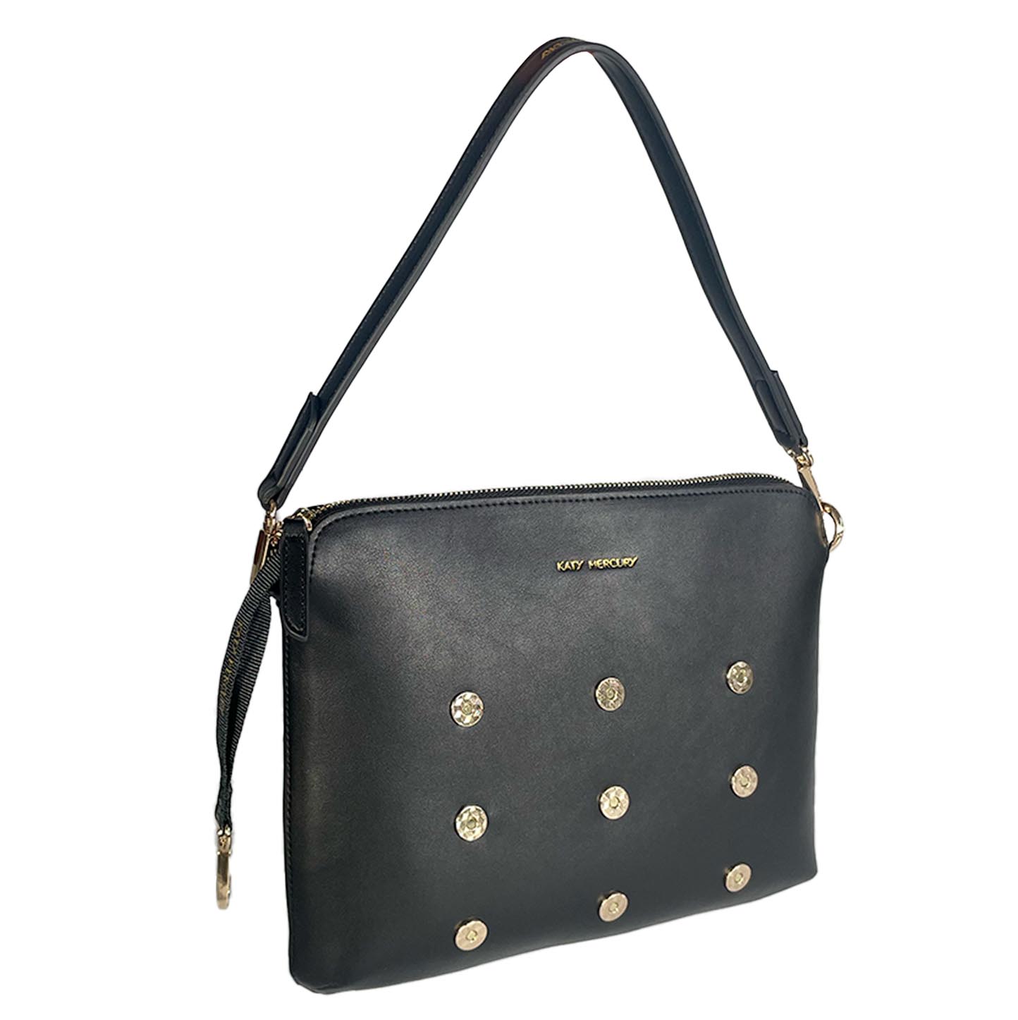 Schwarze Business Bag Schultertasche für iPads und Tablets von Katy Mercury wandelbare Taschen mit 9 Magneten zum umstylen und erweitern