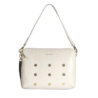 Business Bag Schultertasche für iPads und Tablets von Katy Mercury wandelbare Taschen mit 9 Magneten zum umstylen und erweitern in Farbe Off-White