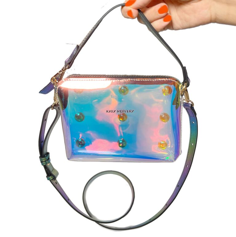 vorne Transparent Rainbow Pouch Semitransparente Regenbogen-Schimmer Tasche