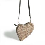 SCHLANGEN-OPTIK herz tasche von KATY MERCURY "heart bag" Clutch oder Umhängetasche oder mit Charms wandelbare Tasche oder zum Aufsetzen