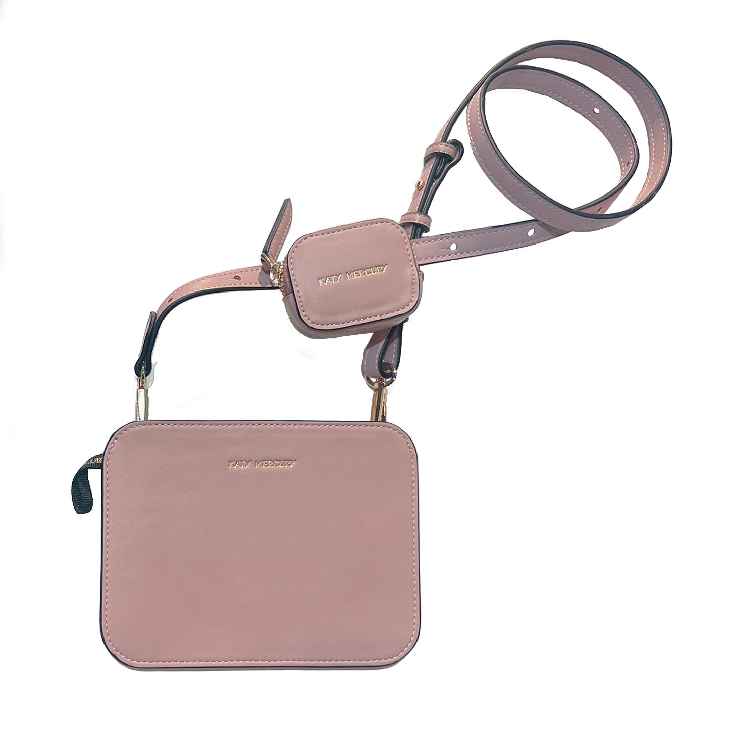 Katy's StyleSET crossbody Handy-Tasche und AirPods/EarBuds Täschchen an längenverstellbarem Schlutergurt Blush Rosa