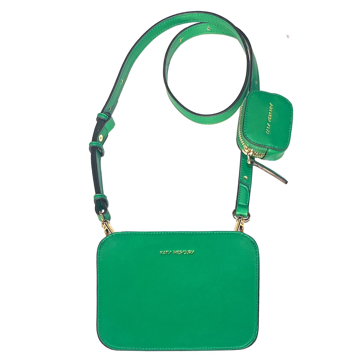 Katy's StyleSET crossbody Handy-Tasche und AirPods/EarBuds Täschchen an längenverstellbarem Schlutergurt Green grün