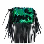 Festival StyleCOVER Green sequence Pailletten mit schwarzen Fransen für KATY MERCURY Handtaschen Bags